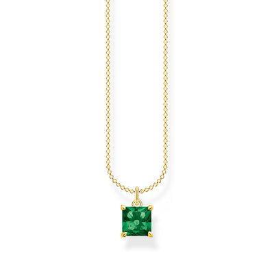 THOMAS SABO Necklace with green stone gold