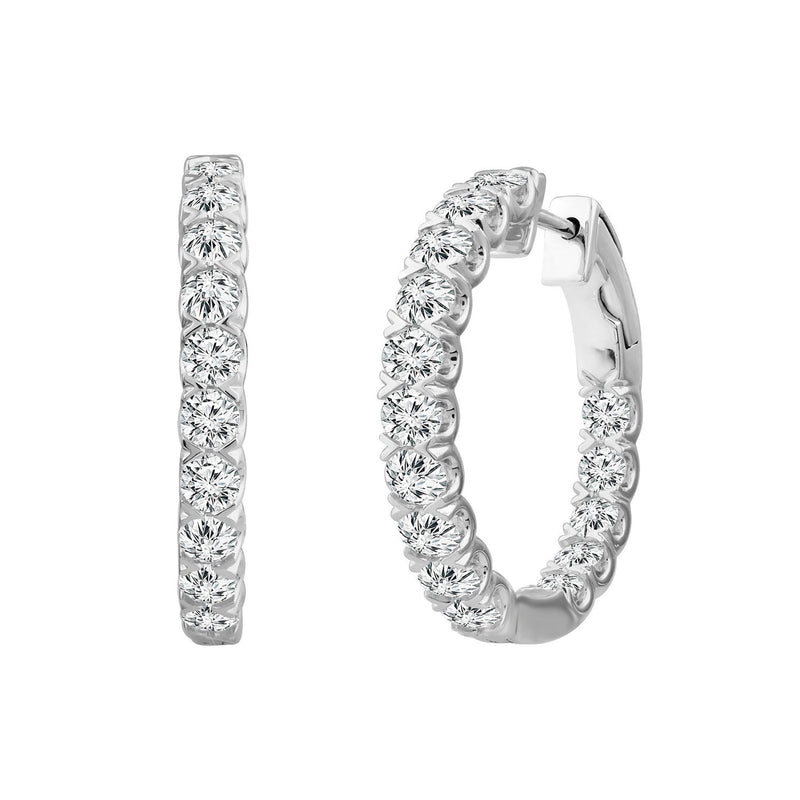 2.50ct Lab Grown Diamond Hoop Earrings in 18K White Gold