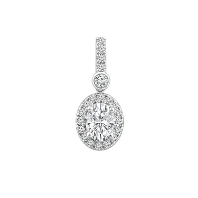 0.95ct Lab Grown Diamond Pendant in 18K White Gold