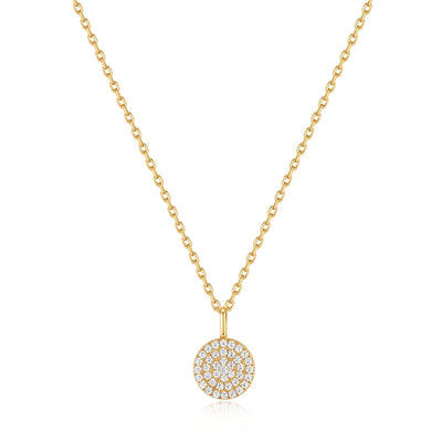 Gold Glam Disc Pendant Necklace