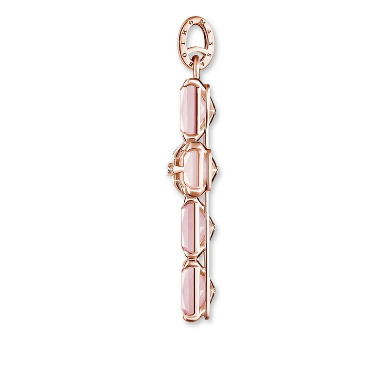 Thomas Sabo Pendant Cross Large Pink Stones With Star