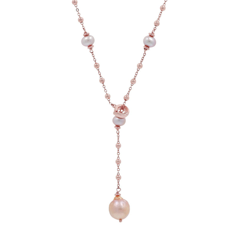 Bronzallure Pearl Lariat Necklace