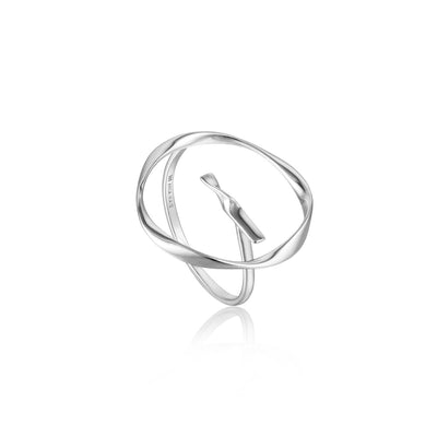 Ania Haie Twist Circle Adjustable Ring - Silver