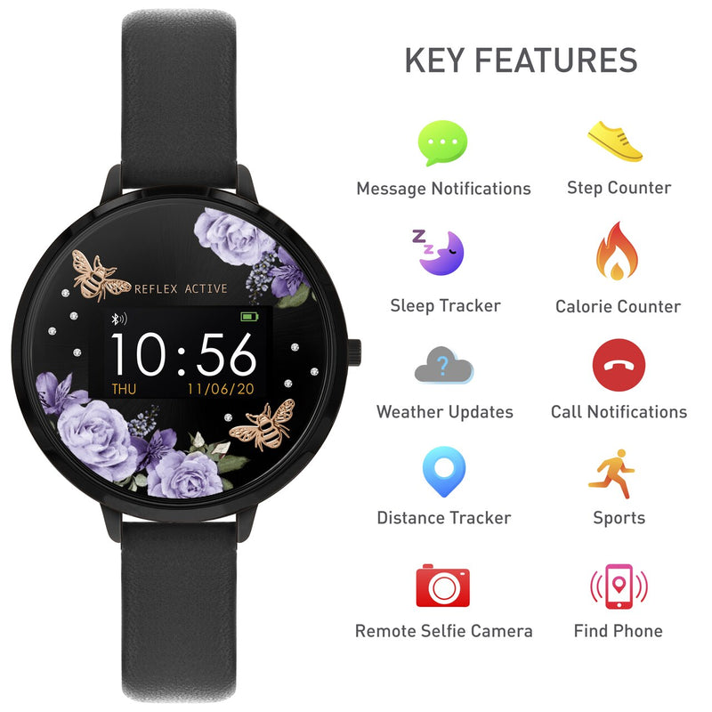 Reflex Active Series 3 Black Midnight Garden Smart Watch RA03-2018