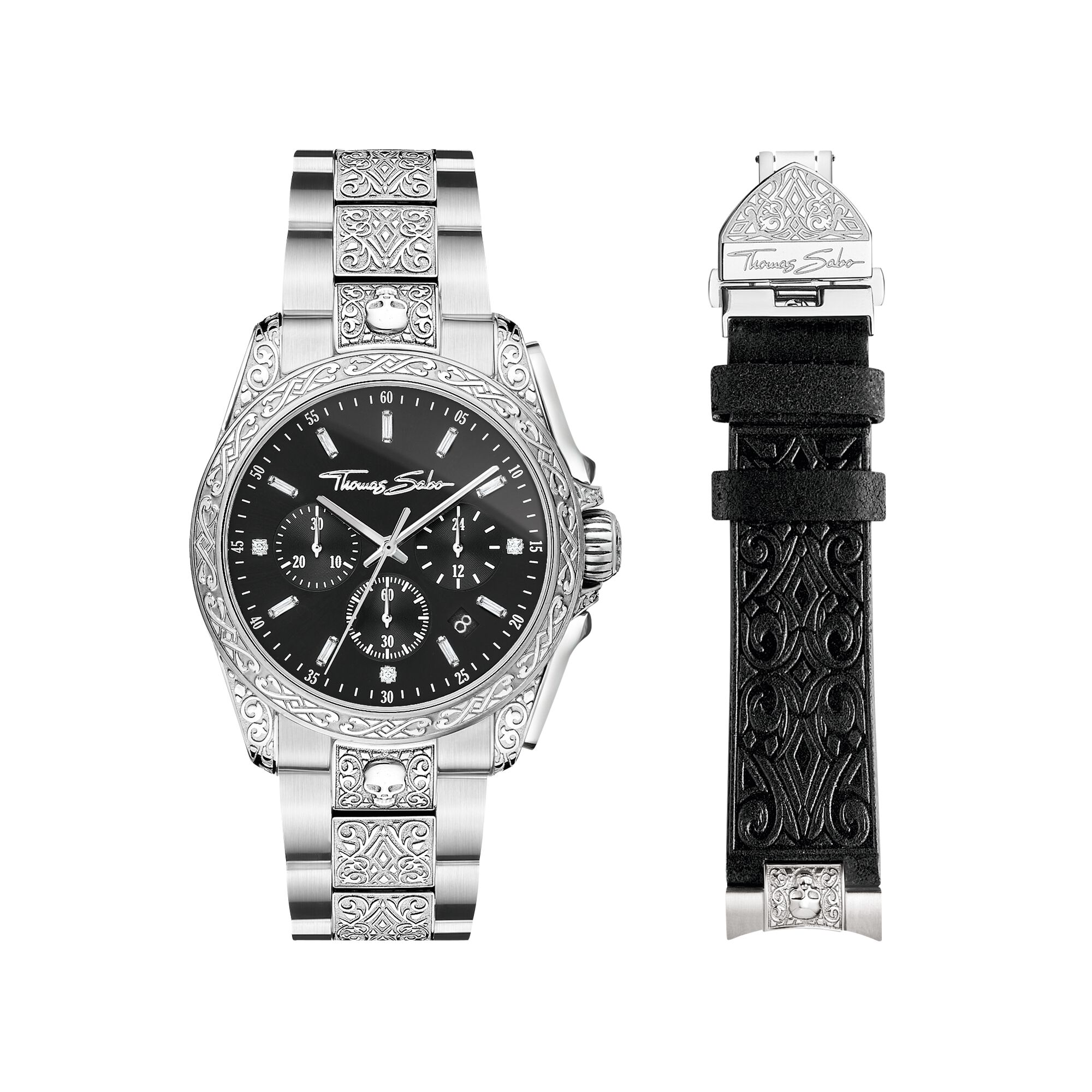 THOMAS SABO Men's watch Rebel at heart Chronograph silver