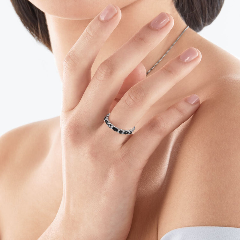 Thomas Sabo Ring Black Stones Silver