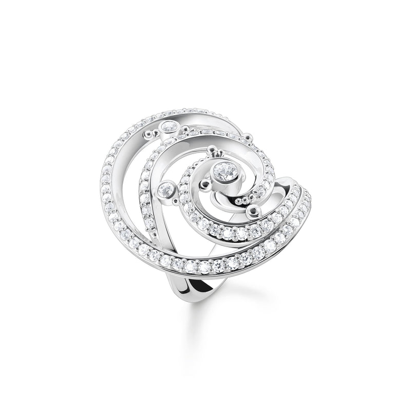 Thomas Sabo Ring wave with white stones