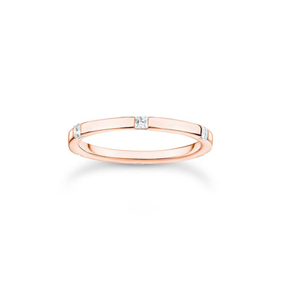 Thomas Sabo Ring with white stones rose gold