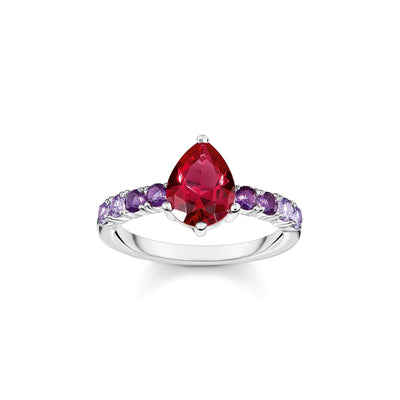 THOMAS SABO Heritage Glam Solitaire Ring with Colourful Stones