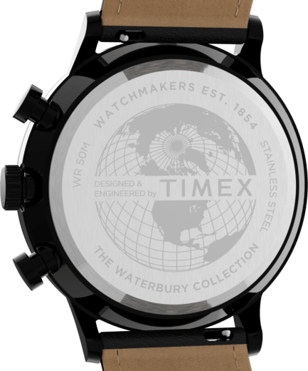 Timex Waterbury Classic Chronograph 40mm Leather Strap Watch