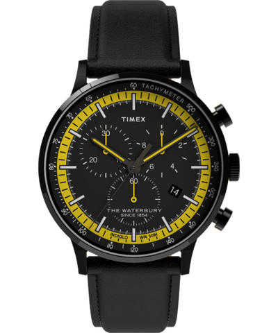 Timex Waterbury Classic Chronograph 40mm Leather Strap Watch
