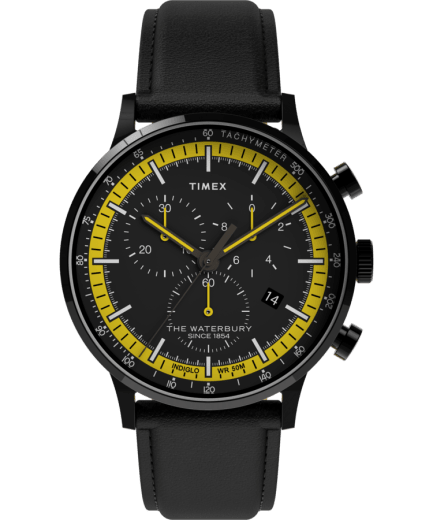 Timex Waterbury Classic Chronograph 40mm Leather Strap Watch