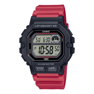 Casio Sports Gear Red Resin Band Watch WS1400H-4A