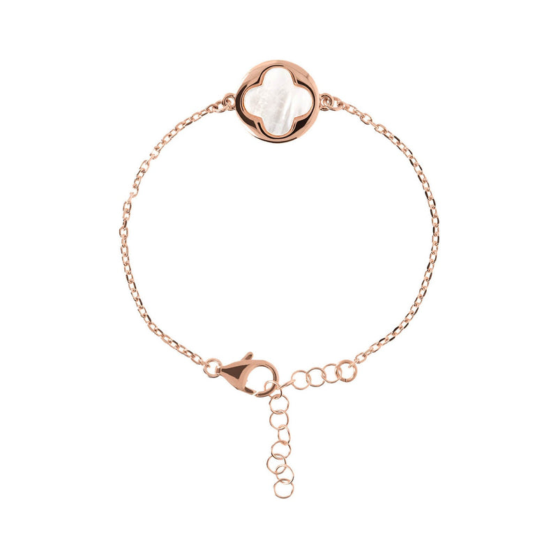 Bronzallure Rose Gold Four-Leaf Colver Chain Bracelet