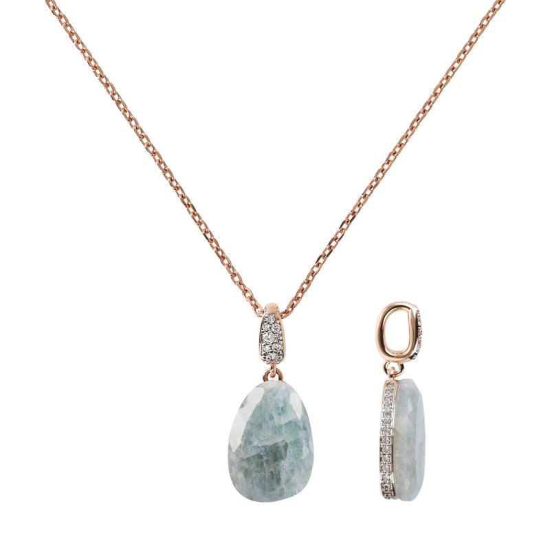 Bronzallure Necklace With Stone Pendant And Pave Details