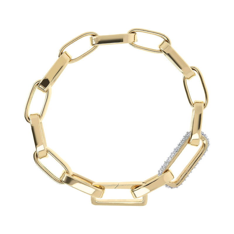 Bronzallure Golden Bold Chain and Pave Detail Bracelet