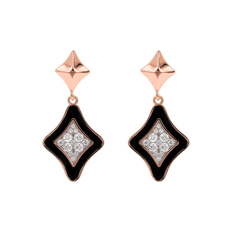 Bronzallure Alba Black Cubic Zirconia Earrings