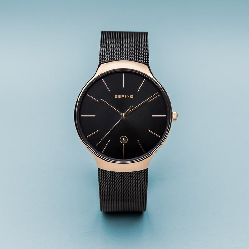 Bering Classic Collection 38mm Black Milanese Strap