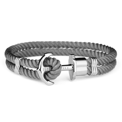 Paul Hewitt Phrep Nylon Silver / Grey Bracelet - XXL