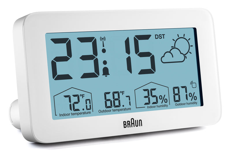 Braun Digital Weather Station Clock White