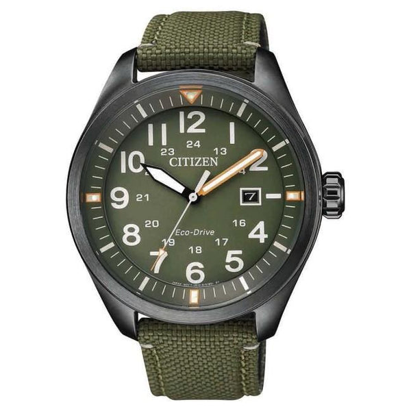 Citizen Eco Drive Green Military Mens Watch AW5005 21Y