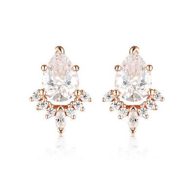 GEORGINI ICONIC BRIDAL PENELOPE EARRING ROSE GOLD