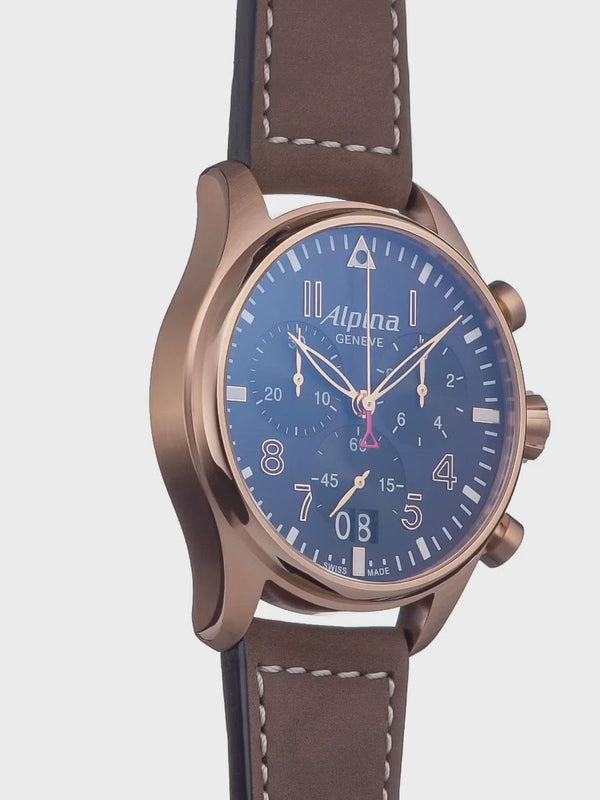Alpina Startimer Pilot Chronograph Watch AL-372NB4S4
