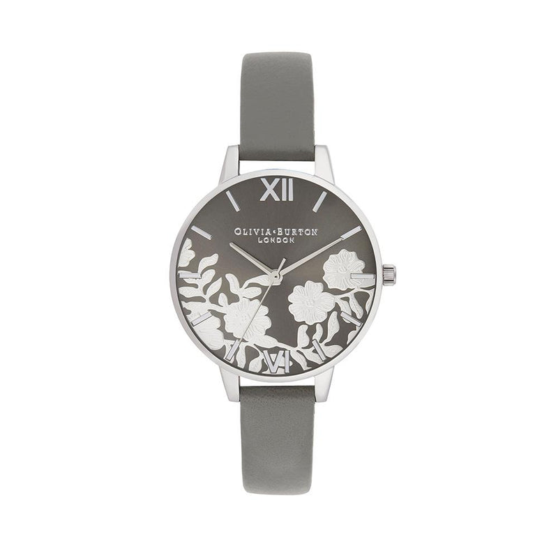 Olivia Burton Lace Detail Silver Watch - Silver