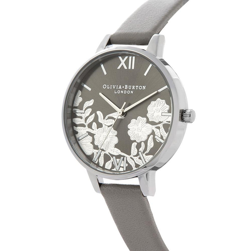 Olivia Burton Lace Detail Silver Watch - Silver