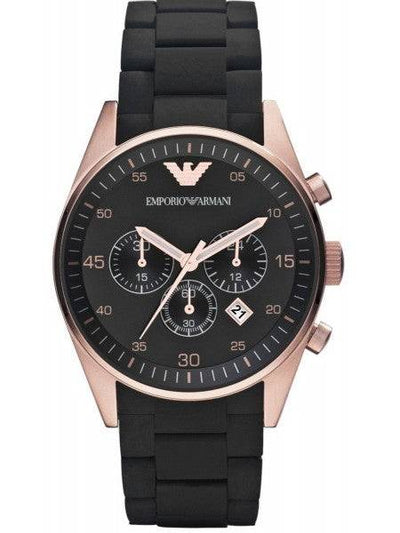 Emporio Armani Black Chronograph Steel Watch SKU 123456