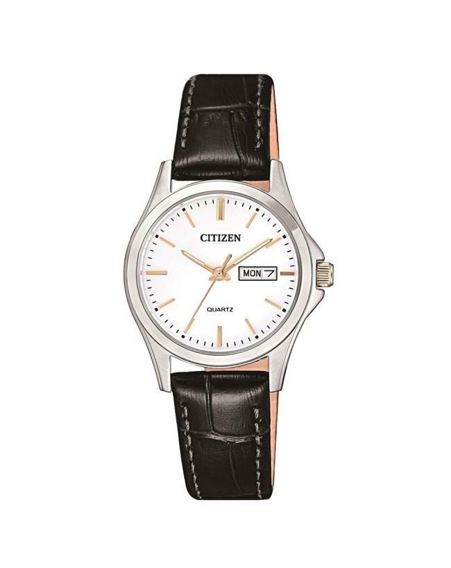 Citizen Dress Black Leather Band Womens Watch EQ0599-11A