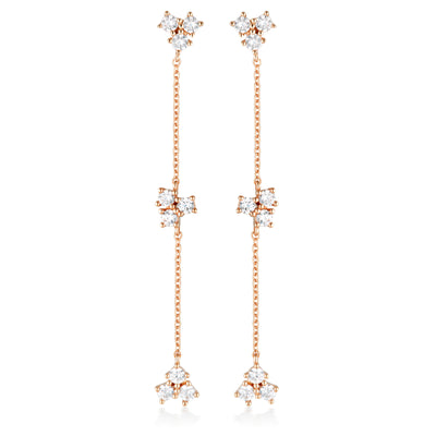 GEORGINI THE LAYERED EDIT TROIS EARRINGS ROSE GOLD