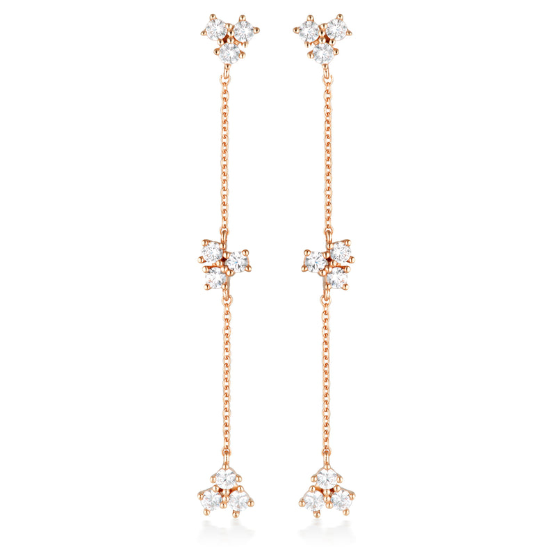 GEORGINI THE LAYERED EDIT TROIS EARRINGS ROSE GOLD
