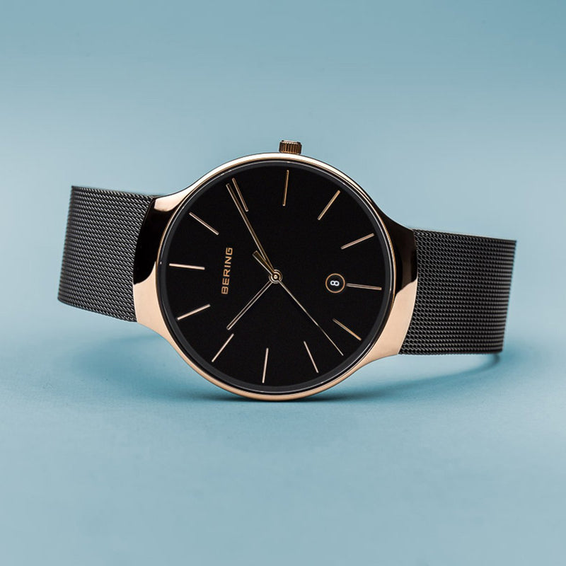 Bering Classic Collection 38mm Black Milanese Strap