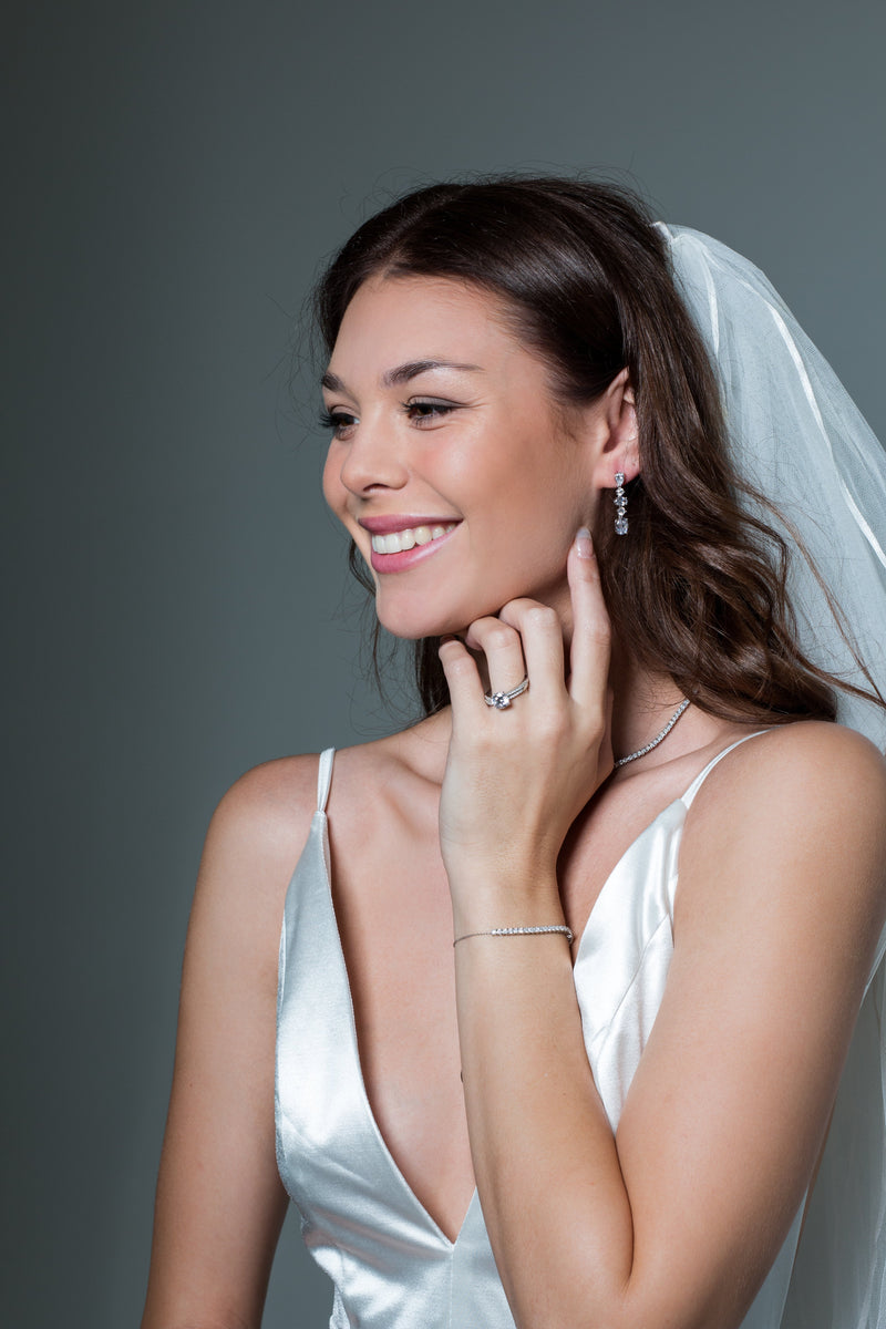 GEORGINI ICONIC BRIDAL CHRISTINA EARRINGS SILVER