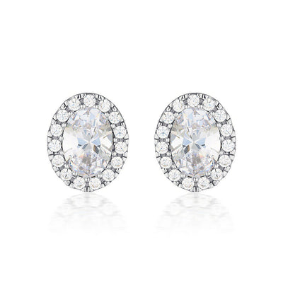 Georgini Oval Halo Stud Silver