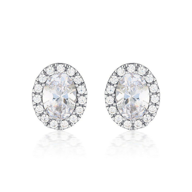 Georgini Oval Halo Stud Silver