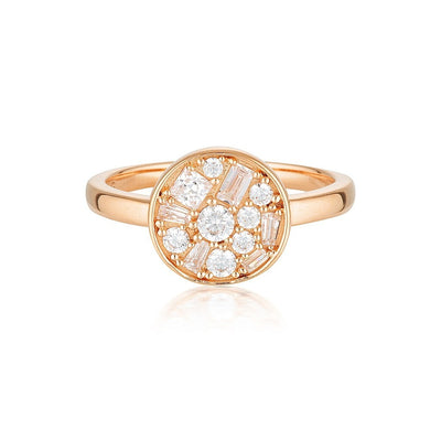 Georgini Mosaic Disc Ring Rose Gold Size 6