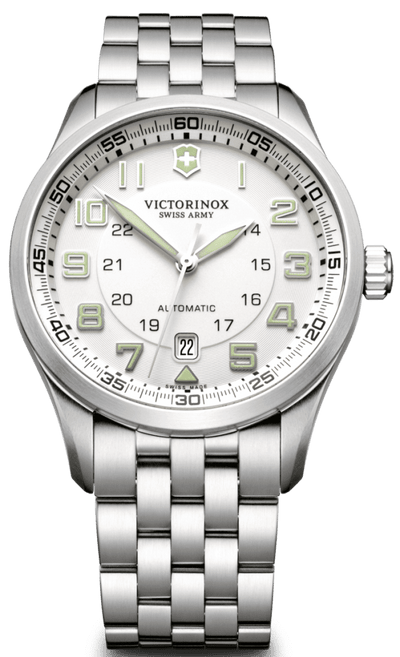 Victorinox Swiss Army Airboss Automatic Silver Dial Mens Watch