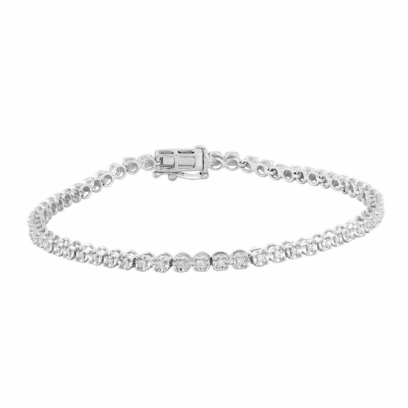 Bracelet With 0.48Ct Diamonds In 9K White Gold