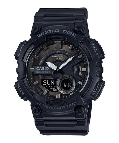 Casio Telememo World Time Alarm Digital Watch AEQ110W-1B