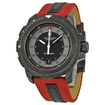 Victorinox Swiss Army Alpnach Mechanical Automatic Grey And Silver Dial Red Nylon Mens Watch
